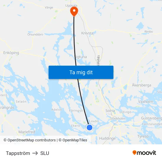 Tappström to SLU map