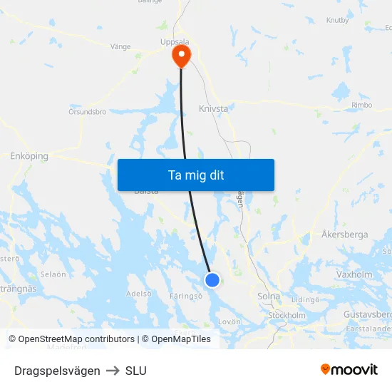 Dragspelsvägen to SLU map