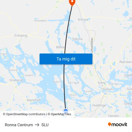 Ronna Centrum to SLU map
