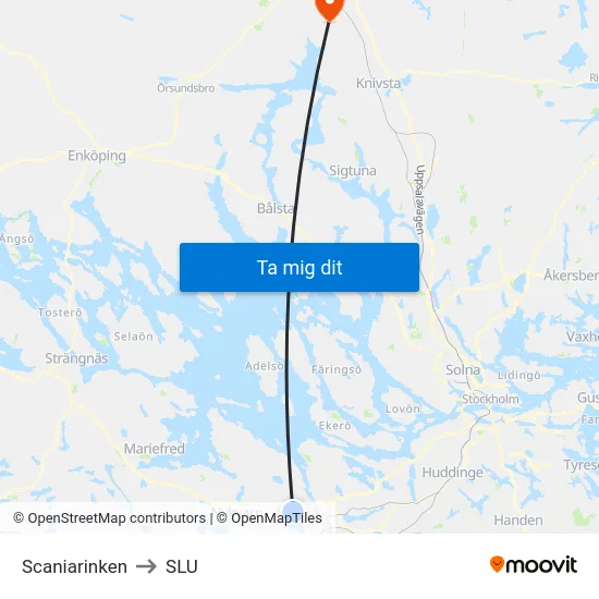 Scaniarinken to SLU map