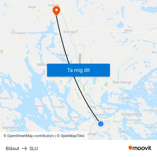 Blåsut to SLU map