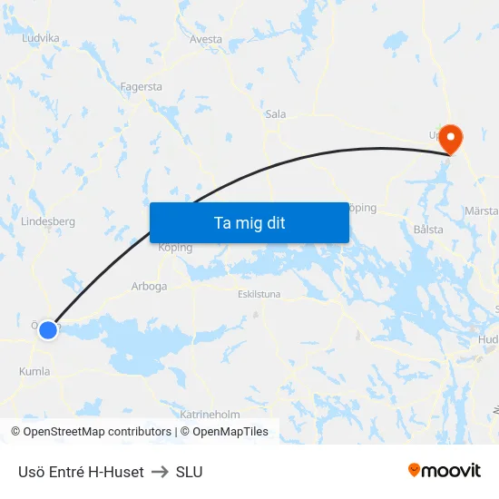 Usö Entré H-Huset to SLU map