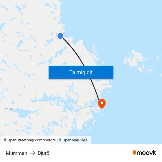 Mumman to Djurö map