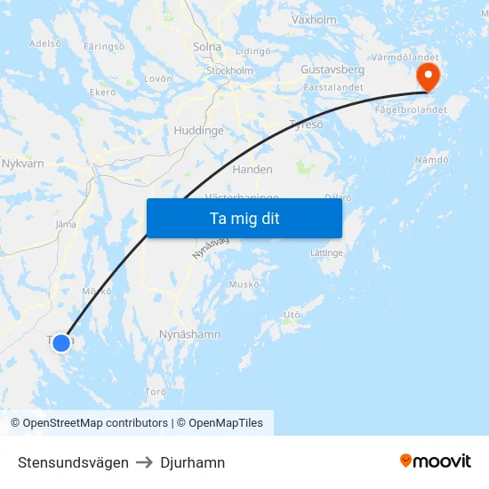 Stensundsvägen to Djurhamn map