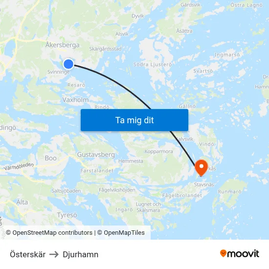 Österskär to Djurhamn map
