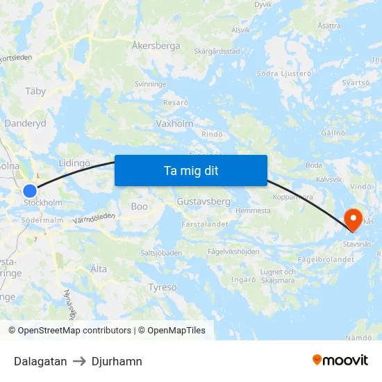 Dalagatan to Djurhamn map