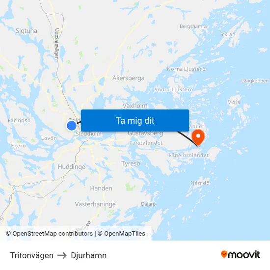 Tritonvägen to Djurhamn map