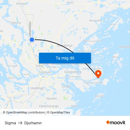 Sigma to Djurhamn map