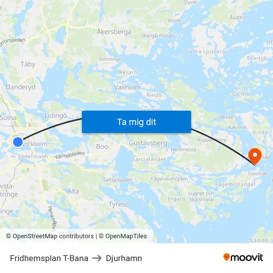 Fridhemsplan T-Bana to Djurhamn map
