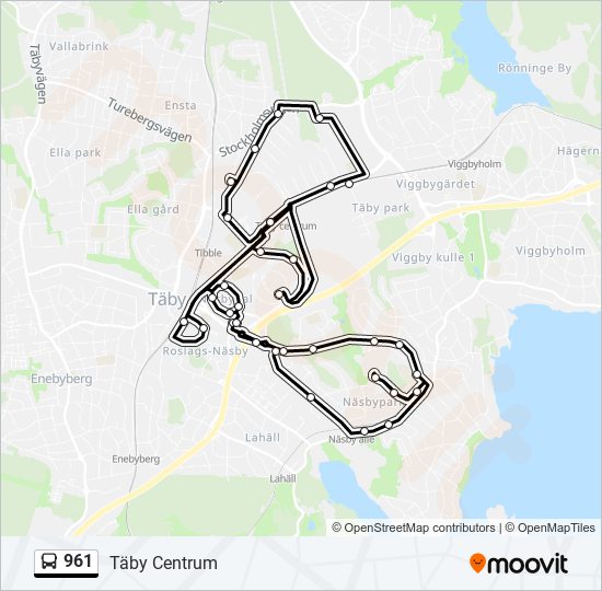 961 bus Line Map