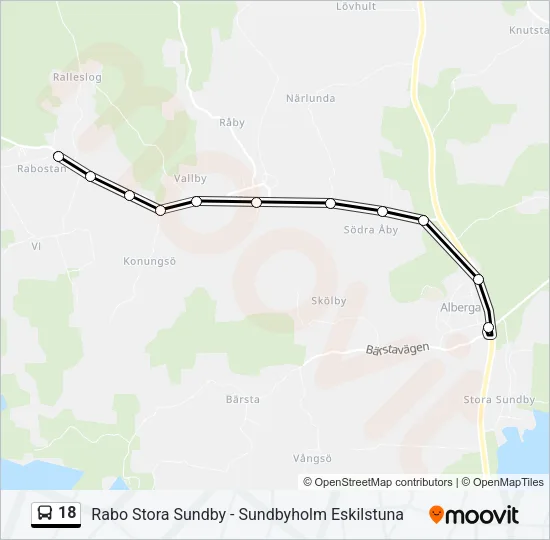 18 Bus Line Map