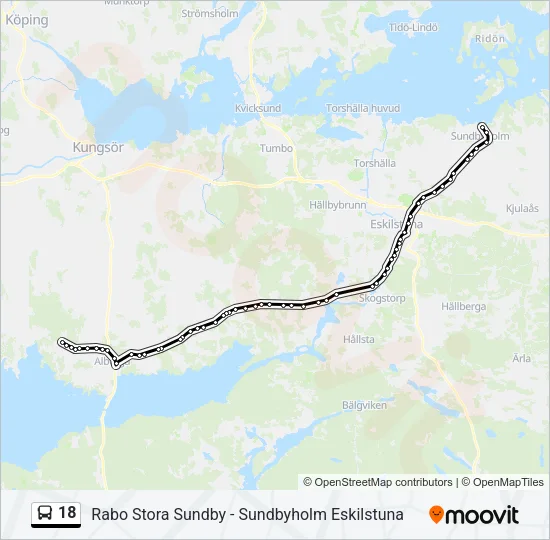 18 Bus Line Map