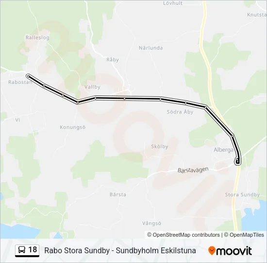 18 Bus Line Map
