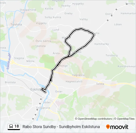 18 Bus Line Map
