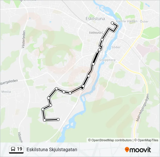 19 Bus Line Map