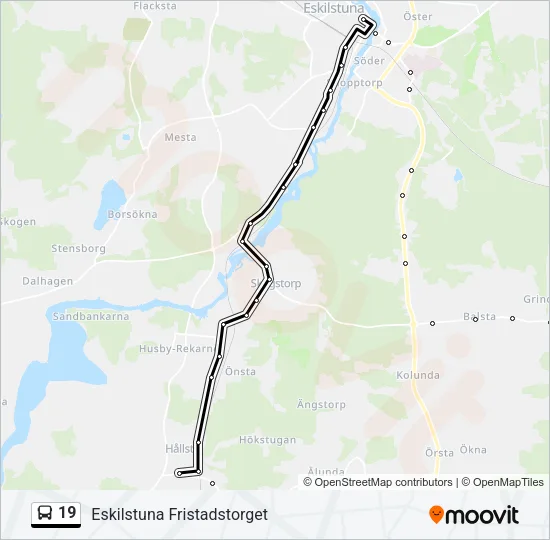 19 Bus Line Map