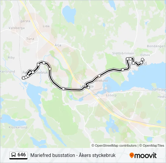 646 Bus Line Map