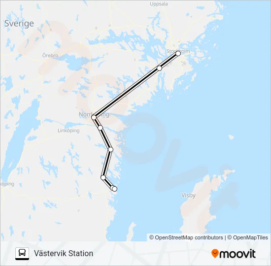 VÄSTERVIK EXPRESS Bus Line Map