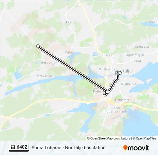 640Z Bus Line Map