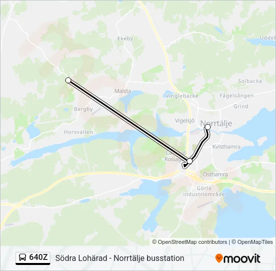 640Z Bus Line Map