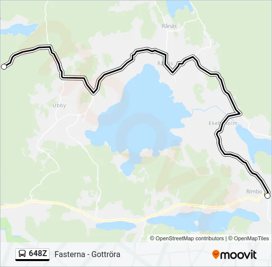 648Z Bus Line Map