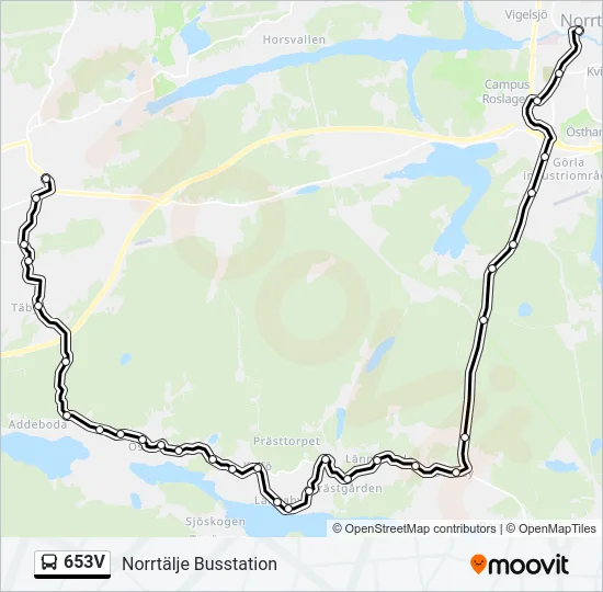 653V Bus Line Map