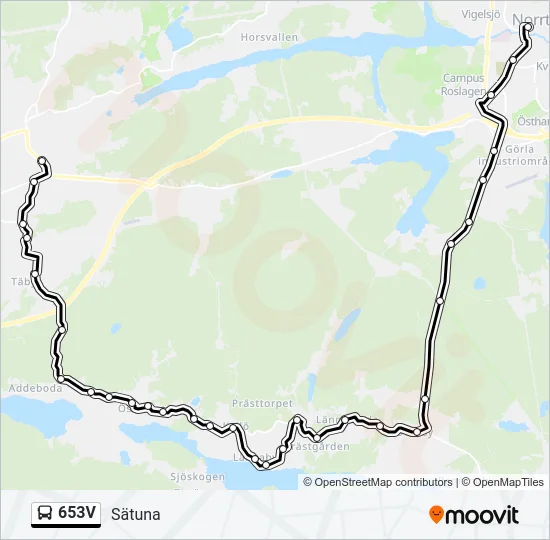 653V Bus Line Map