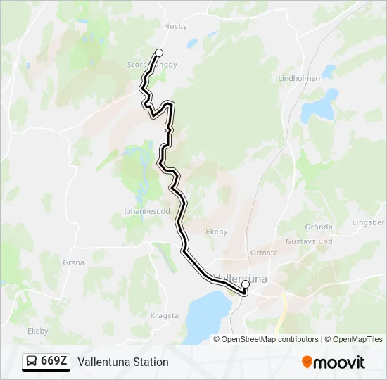 669Z Bus Line Map