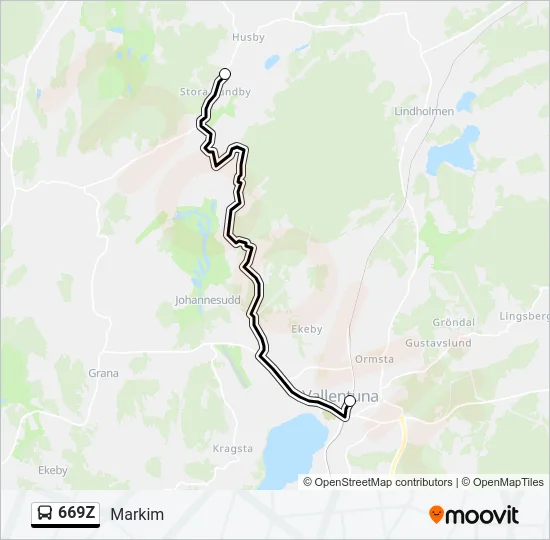669Z Bus Line Map