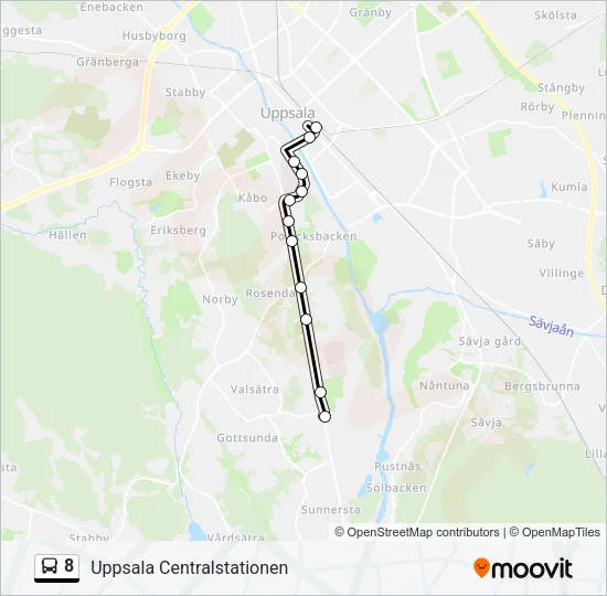 8 Bus Line Map