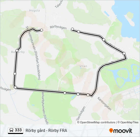 333 Bus Line Map