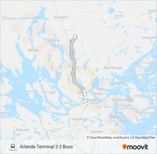 FLYGBUSSARNA Bus Line Map