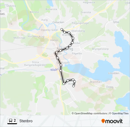 2 Bus Line Map