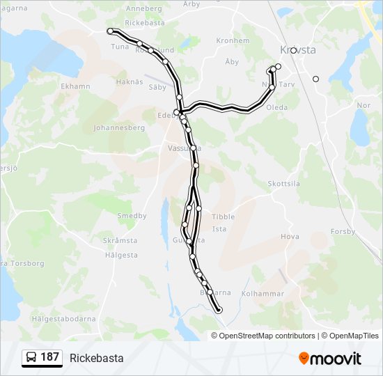 187 bus Line Map