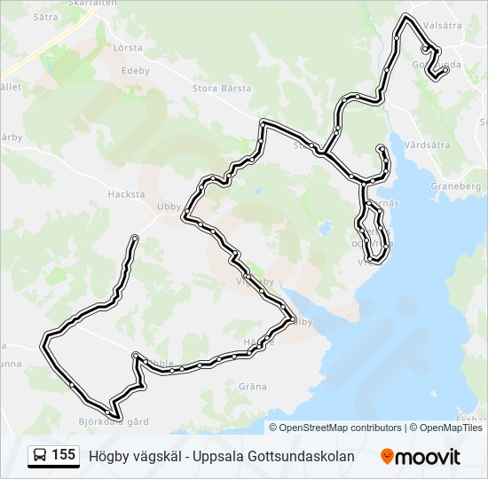 155 bus Line Map