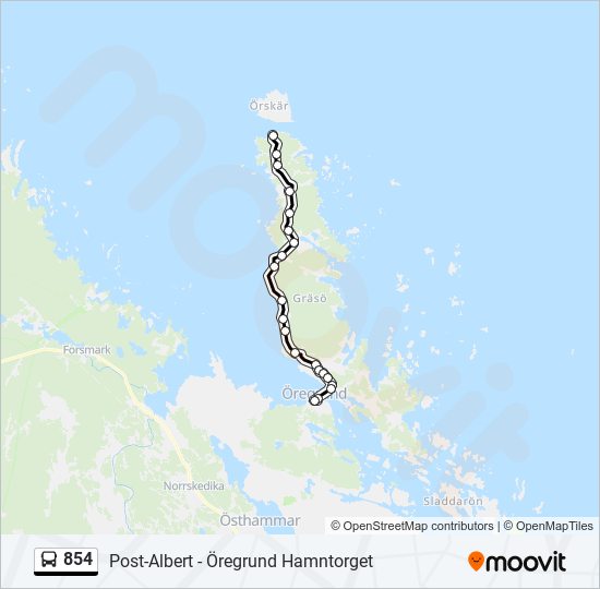 854 bus Line Map