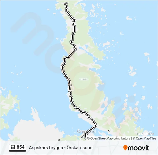 854 Bus Line Map