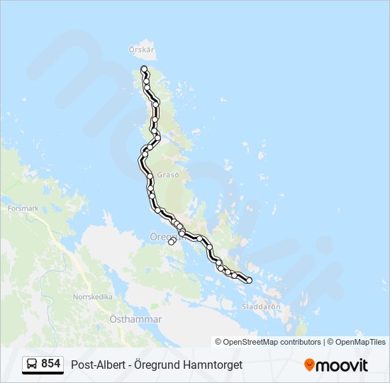 854 bus Line Map