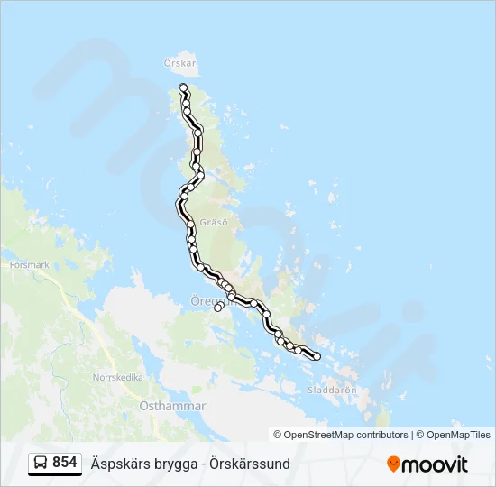 854 Bus Line Map