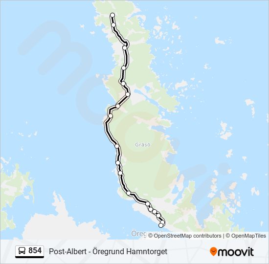 854 bus Line Map