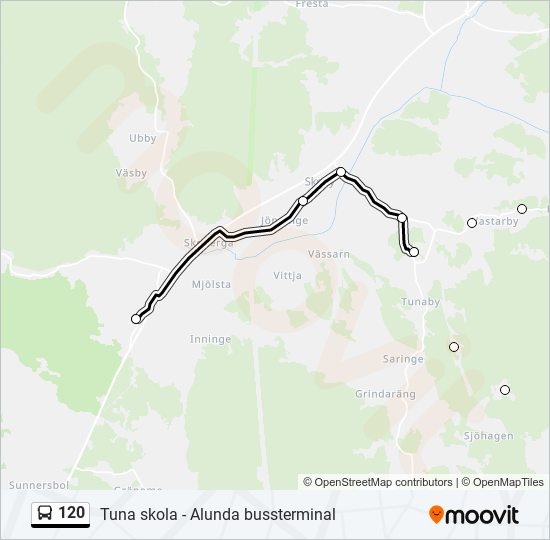 120 bus Line Map