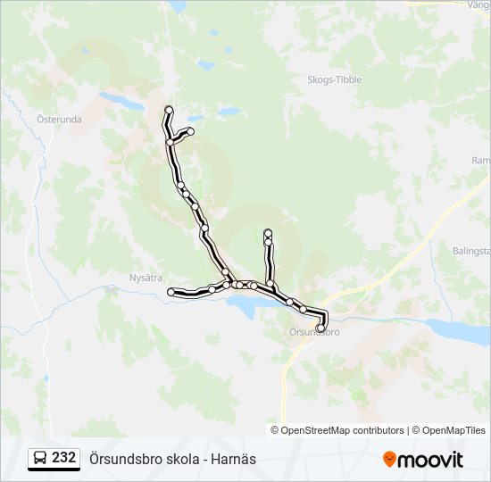 232 bus Line Map