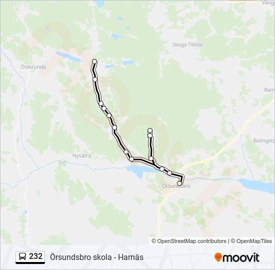 232 bus Line Map