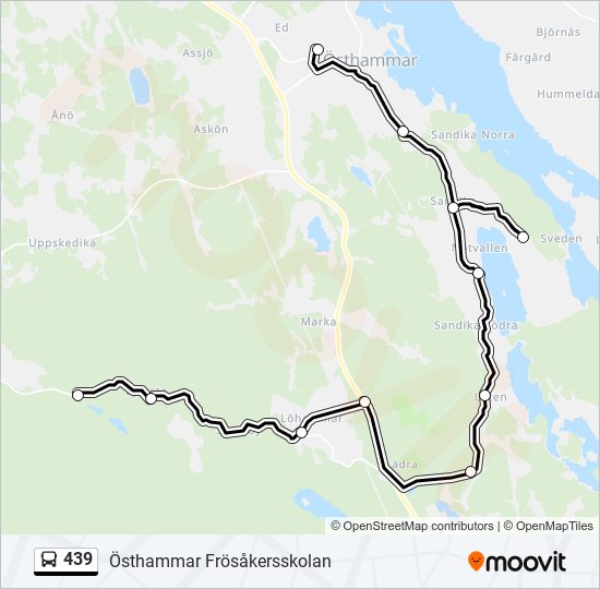 439 bus Line Map