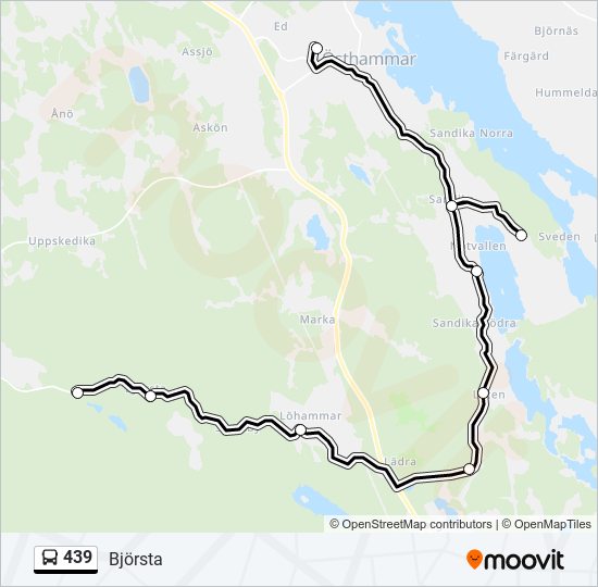 439 bus Line Map