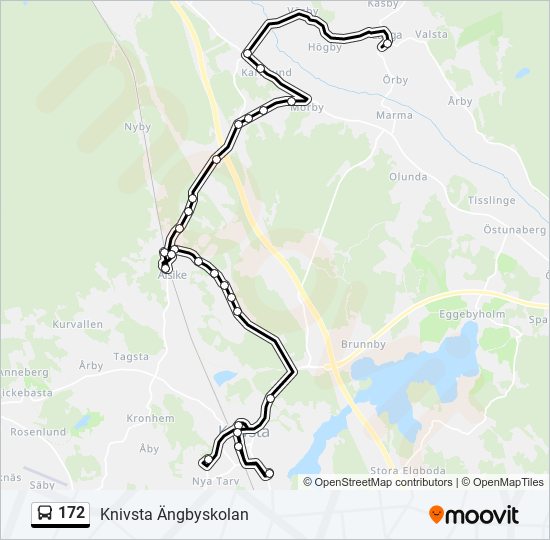 172 bus Line Map