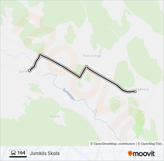 164 bus Line Map