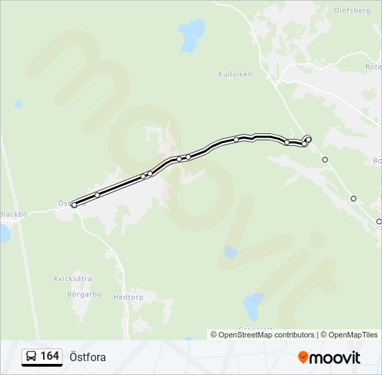 164 bus Line Map