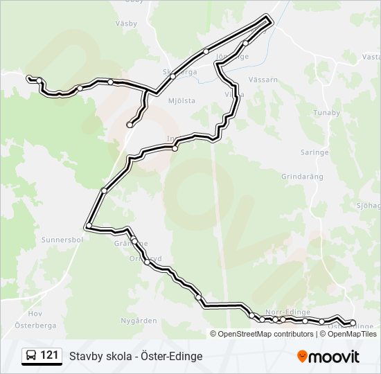 121 bus Line Map