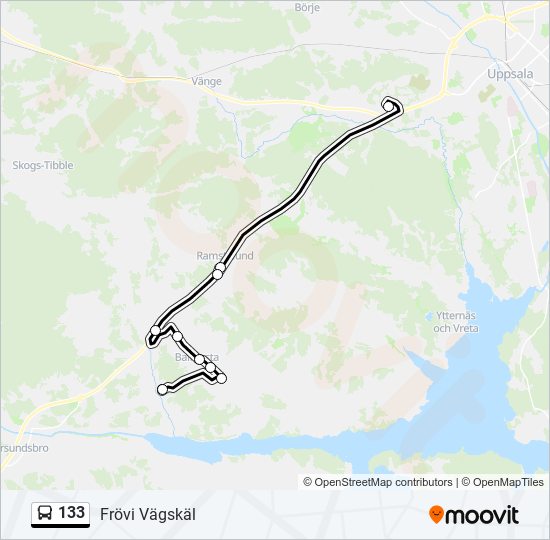 133 bus Line Map